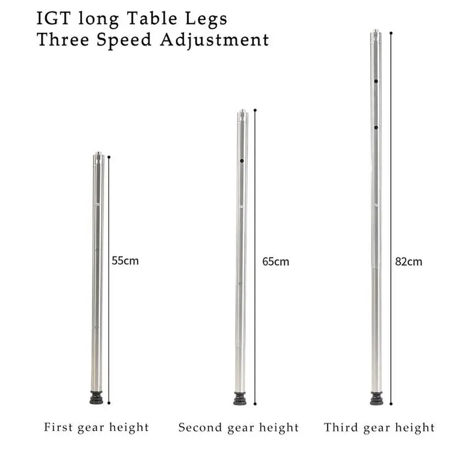 Description Picture 4 of itemIGT Table Legs Table Accessories, Stainless 3 Gear Adjustable Height, Telescopic Outdoor Camping, Portable Combination Table Leg