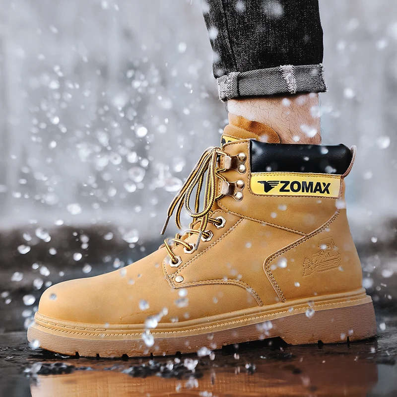 Bota industrial masculina impermeável com bico de aço da Caterpillar