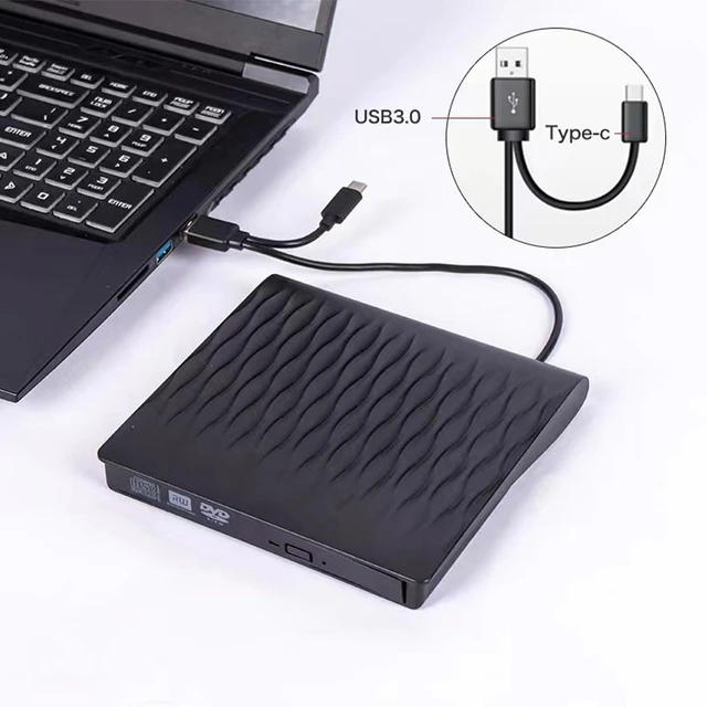 Lecteur DVD externe 12.7mm Type C/USB 3.0 Lecteur CD Lecteur Graveur Lecteur  DVD Lecteur CD-ROM Lecteurs optiques pour PC Ordinateur portable Ordinateur  de bureau - AliExpress