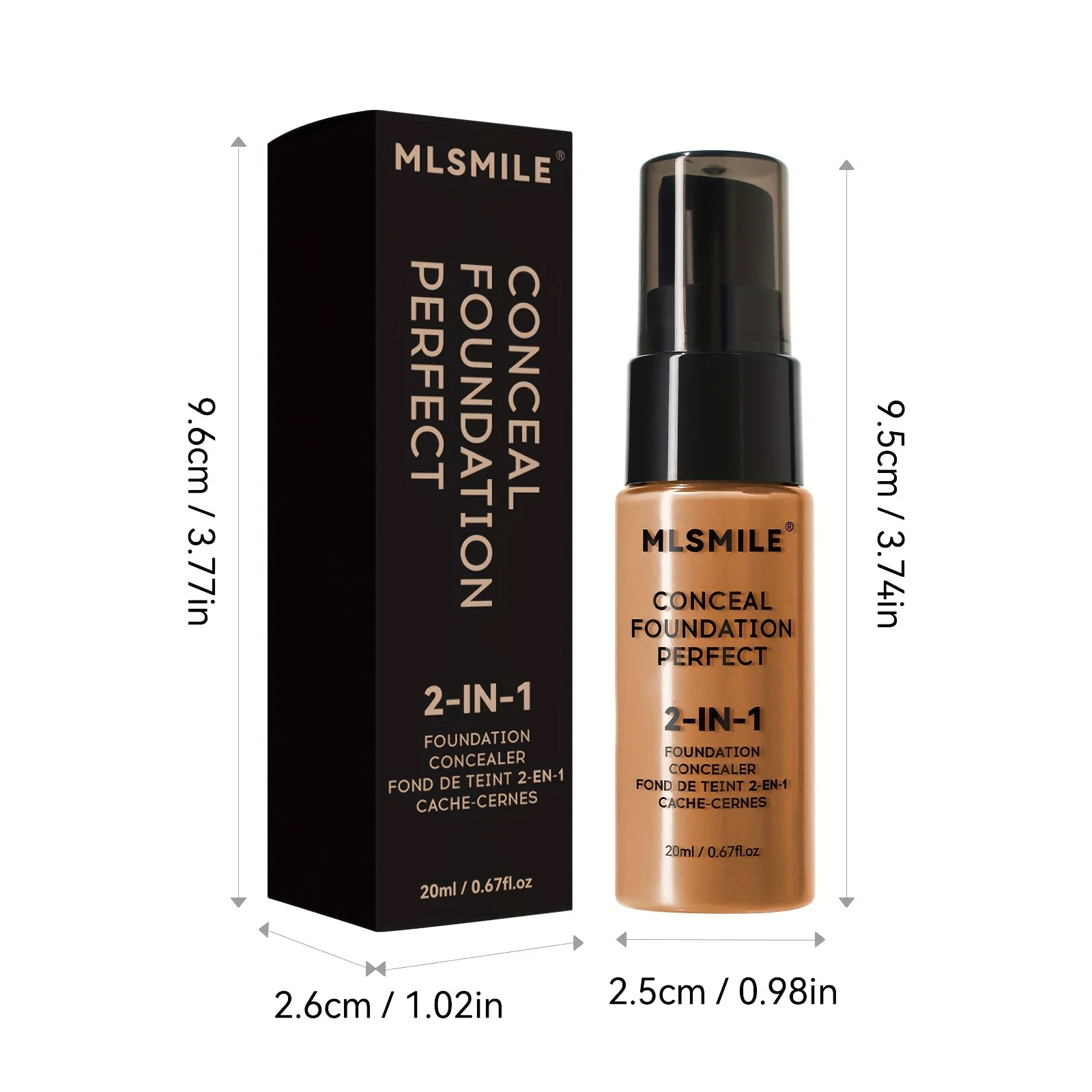 Liquid Foundation 2-In-1 Oil Control Liquid Foundation And Conceal Full Coverage Long Lasting Waterproof Hydrating And Brightening Concealer
