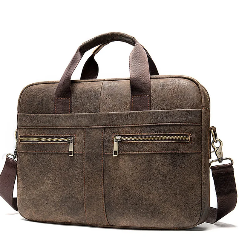 2022 New Fashion Briefcases Business Men Handbag Genuine Leather Men