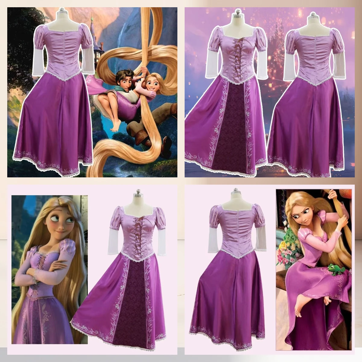 Costume Robe Princesse Raiponce Disney Luxe - Déguisement