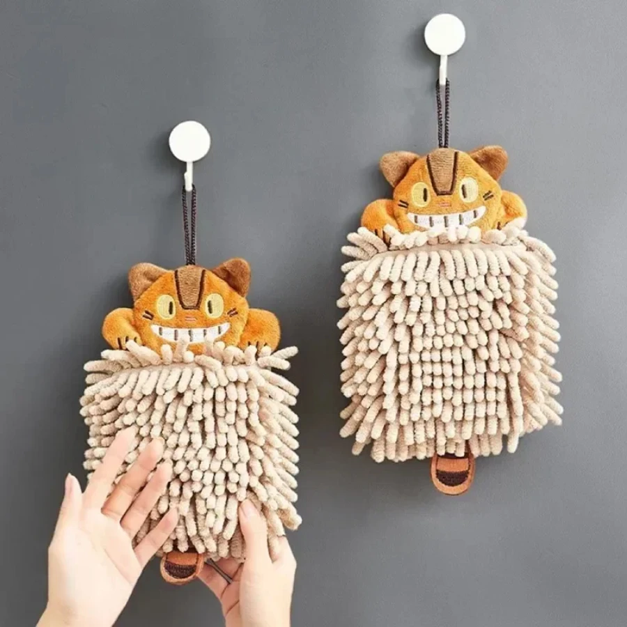 

Microfiber Chenille Hand Towel for Kitchen and Bathroom, Soft Handkerchief, Super Absorbent, Quick-dry, Animal, Cat, Home