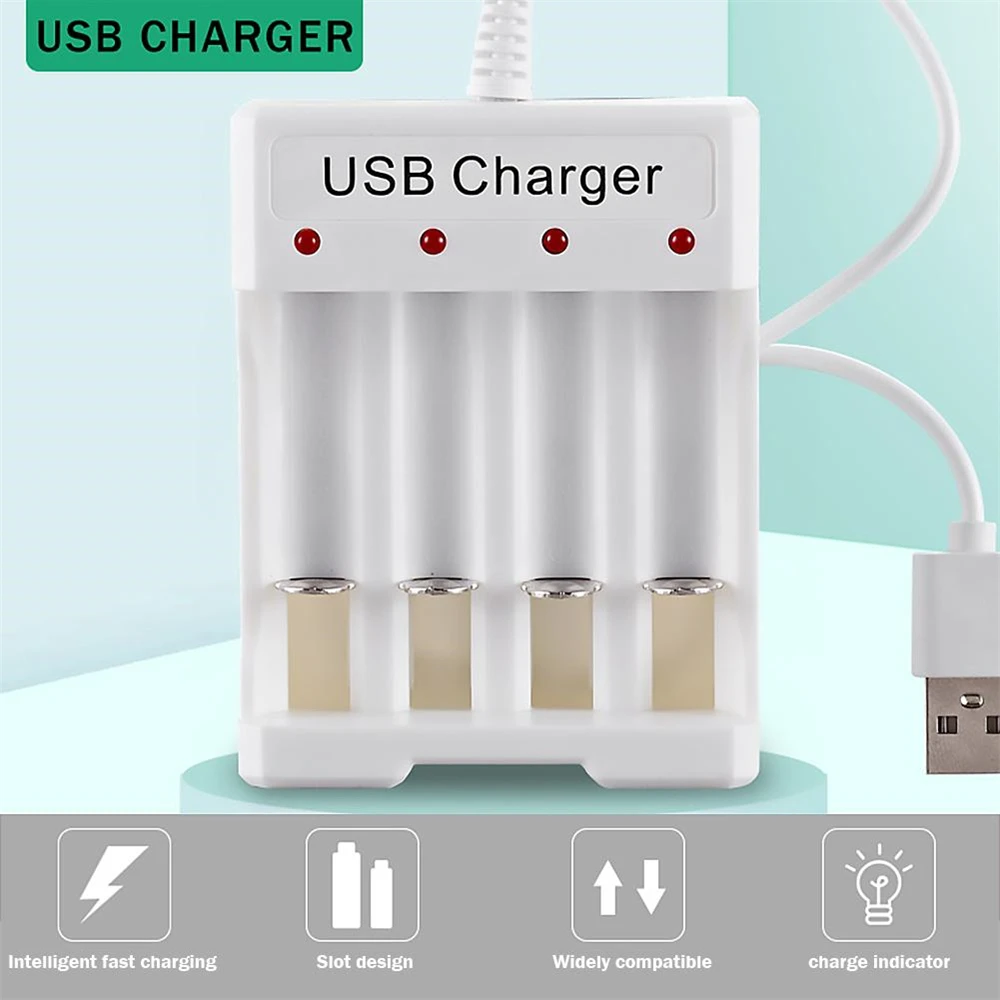 2/3/4 Slot USB Output Battery Charger AA/AAA Battery Quick Charge Rechargeable Charging Tools Adapter
