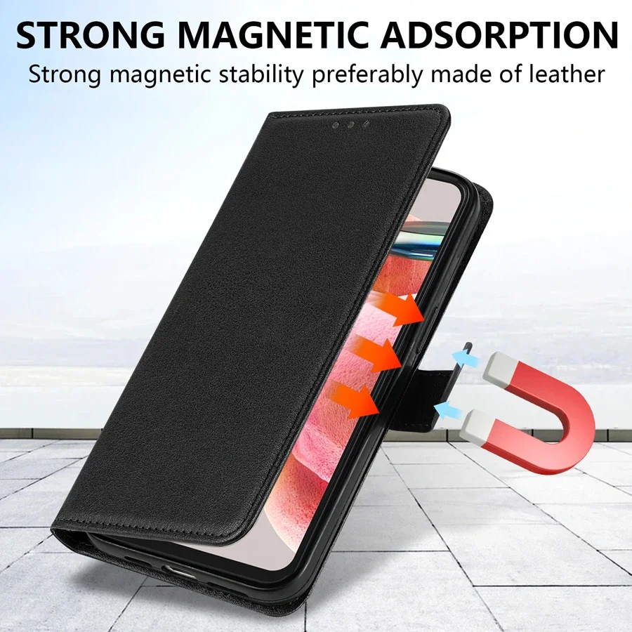 Wallet Card Slot Stand Magnetic Flip Leather Case - Leather Design with Built-in Card Holder and Stand Functionality