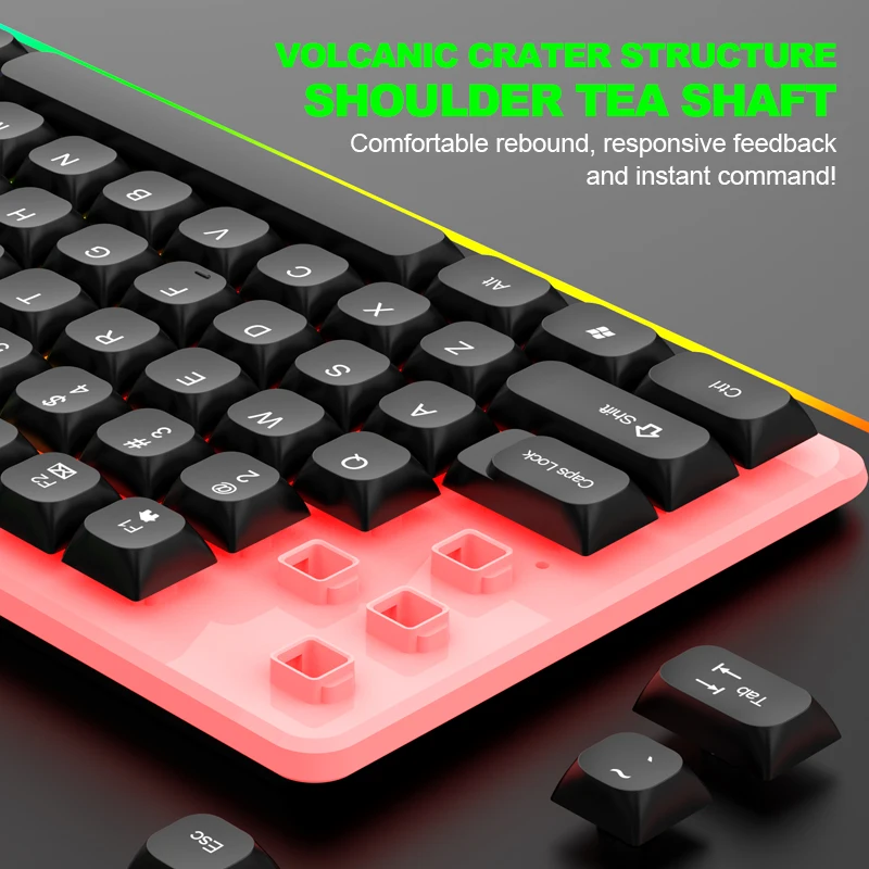 Wired Keyboard GTX350 Series 104 Keys Membrane Many Kinds of Colorful Lighting Gaming and Office For Windows and IOS