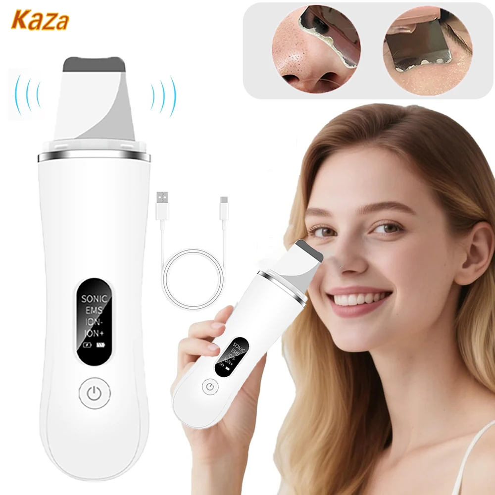 Ultrasonic Skin Scrubber Peeling Blackhead Remover Deep Face Cleaning Acne Pore Cleaner Facial Shovel Cleanser Face Scrubber
