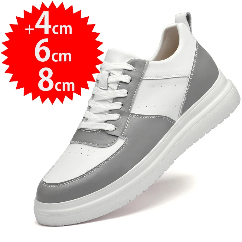 

Luxury men's sports shoes brand height increasing shoes couple invisible high heels white shoes 4/6/8CM height increasing shoes