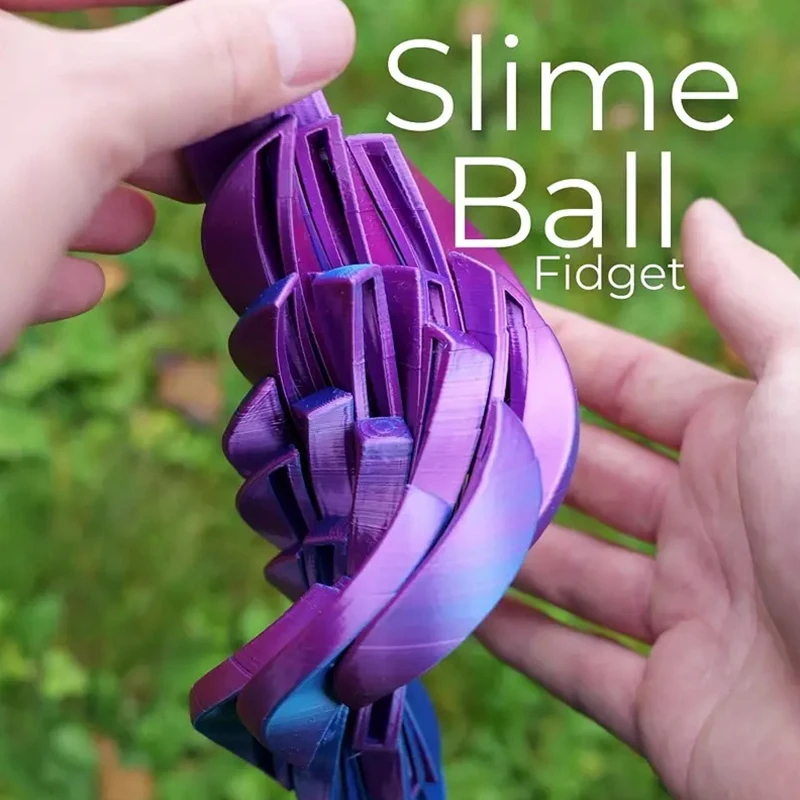 Slime Ball Fidget Toy 3D Printed Twistsphere Fidget Toy Gear Liquid Flow Ball With Rotating Design Anxiety Relief Toys For Offic