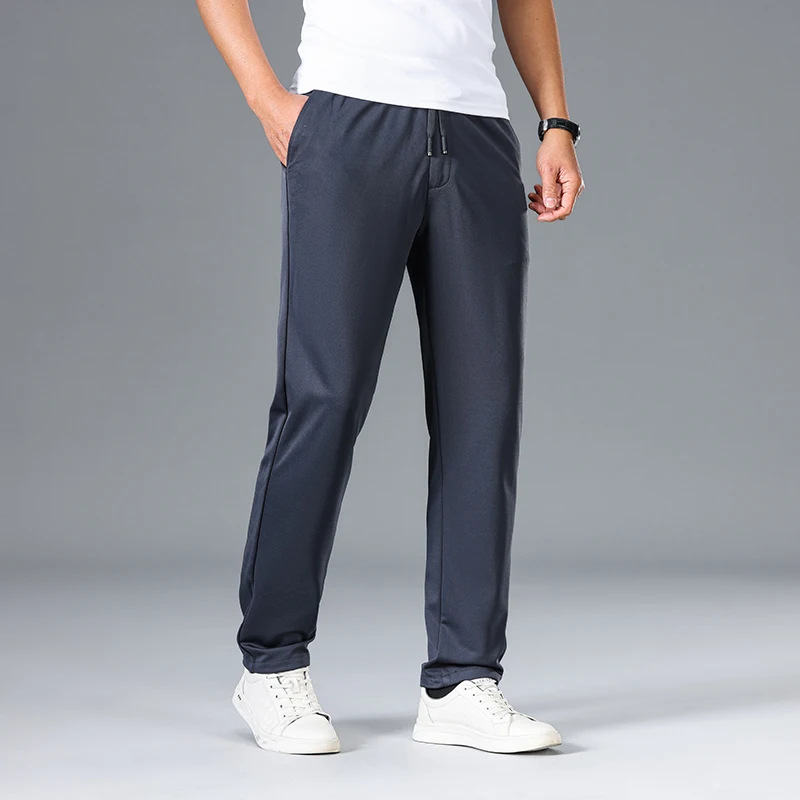 Solid Color Spring Autumn Button Zipper High Waist Pockets Casual Men's Clothing Trousers Trouser Suits Preppy Style Pants