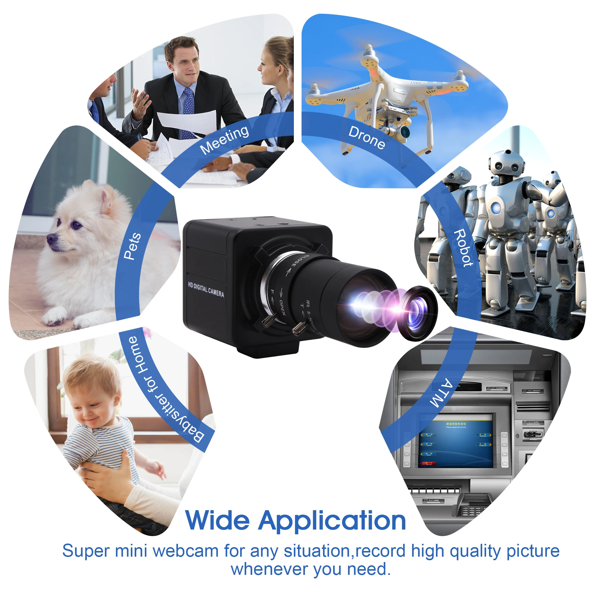 4K Webcam IMX317 Mini UVC Plug and Play Zoom USB Camera for