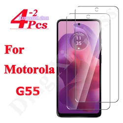Shatterproof Tempered Glass Screen Protector Film, Available in Set of 1 or 4 Pieces - 2 Piece (For Moto G54)