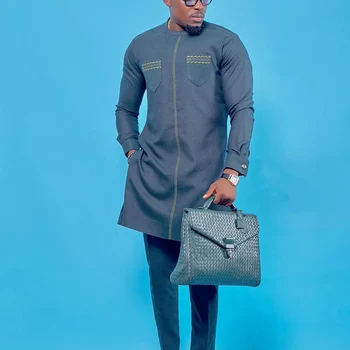 Alternative view of Deji Embroidered Long Sleeve Dashiki Outfit