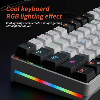 MUCAI MK61 USB Gaming Mechanical Keyboard Red Switch RGB Backlit Hot Swappable 61 Keys Wired Detachable Cable 3