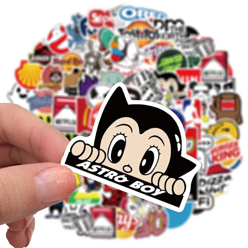 10/30/50/101PCS Cool Fashion Brand Logo Stickers Trend Skateboard Laptop Motorcycle Phone Car Graffiti Sticker Decals Kids Toy