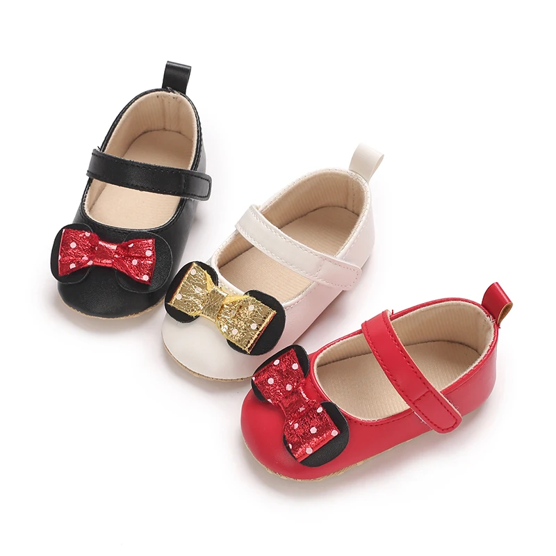 Sweet Baby Shoes Baby Boy Girl Shoes Girl Classic Bowknot Soft Sole Anti-slip PU Dress First Walker Toddler Crib baby girl shoes
