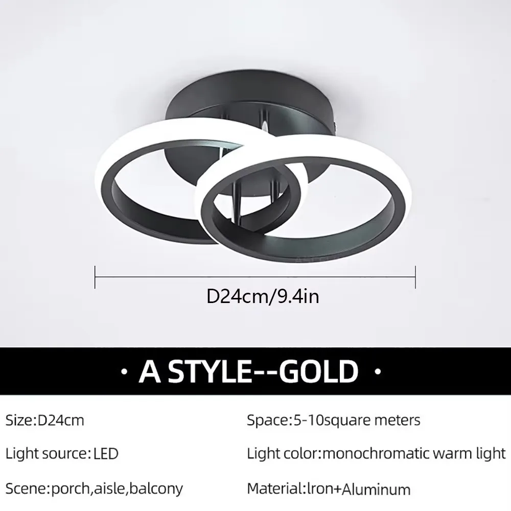 Світлодіодні стельові світильники Сучасний домашній декор Настінні світильники для вітальні Спальні Передпокій Мінімалістичний чорний круглий внутрішній стельовий світильник