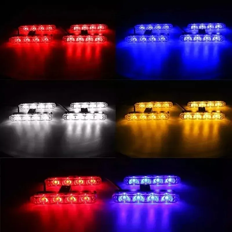 12V Car Strobe Grille Flashing Light Daytime Running Warning Light with Wireless Remote Control Emergency Signal Flash Red Blue emergency light car strobe light