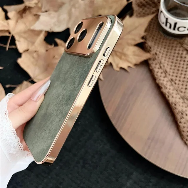 iPhone Vintage Leather Shockproof Matte Case 4