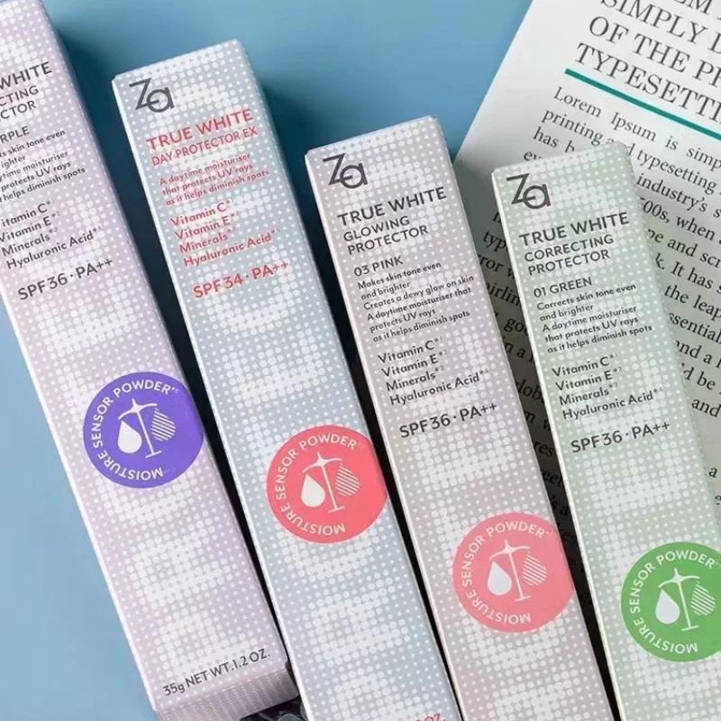 Za Isolation Cream Primer 3-in-1 Invisible Pores Brightening Complexion Moisturizing Concealer Base Makeup with Sunscreen Effect 6