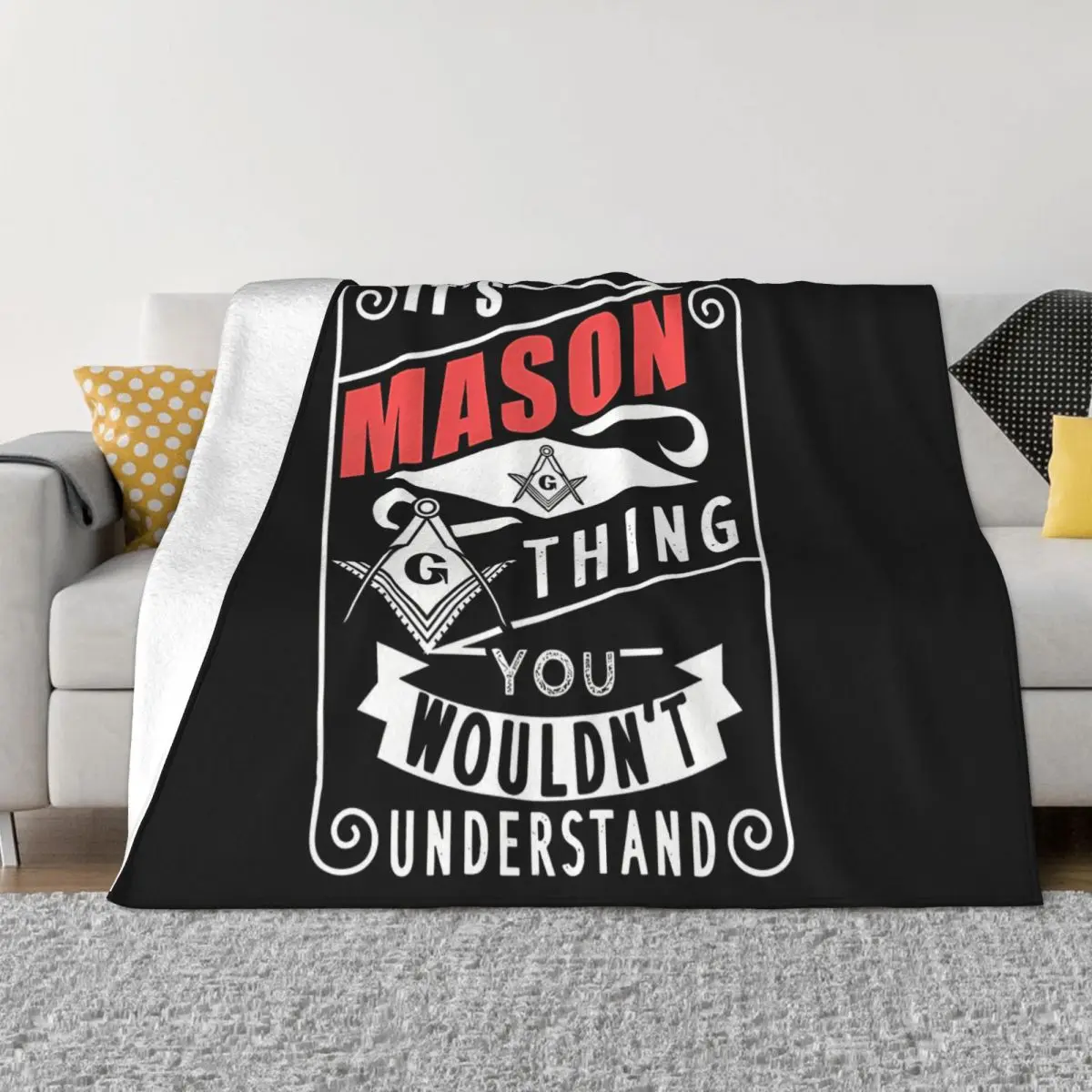 

Freemason Blanket Flannel Spring Autumn Masonic Conspiracy Warm Throws For Winter Bedding