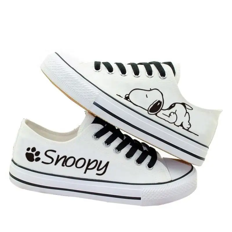 

2022 Snoopy парусиновые туфли Kawaii Sanrio HelloKitty осенние Мультяшные низкие Топы студенческие повседневные туфли симпатичные туфли на плоской подошве для девочек