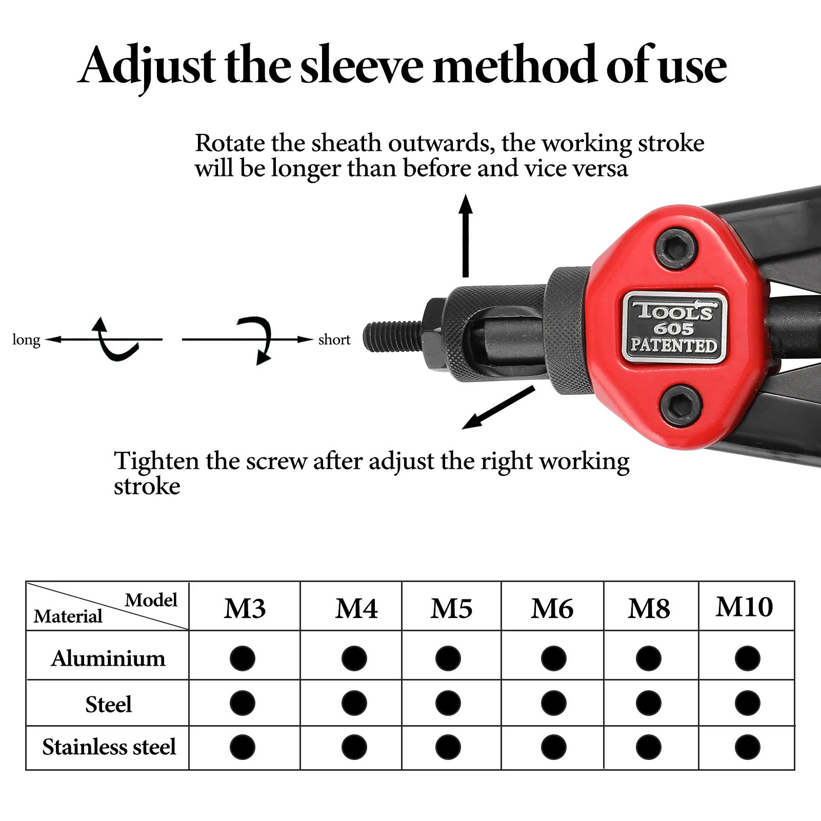 Hand Threaded Rivet Nuts Guns Riveter of Sleeve Nuts Rivnut Tool For Auto M3/M4/M5/M6/M8 Hand Riveter BT-606 Manual Rivet Tools rivet gun