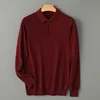 Men's Merino Wool Sweater Polo Collar Pullover Autumn Winter New Cashmere Knitwear Casual Loose Men's Shirts Tops Warm Soft 3
