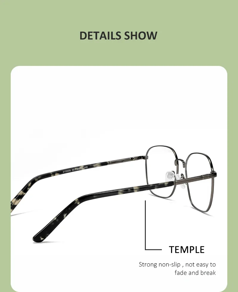 ZENOTTIC Sophisticated Damen-Brillengestell aus quadratischem Metall, langlebiges Legierungsmaterial, polierte Oberfläche für einen raffinierten Look – Detail 5