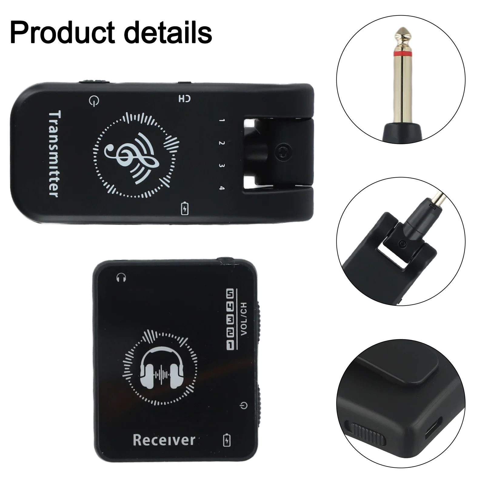 Wireless IEM System Transmitter Receiver 2.4GHz Band Wireless Ear Monitor Automatic Pairing Connector Play Headphone Receiver