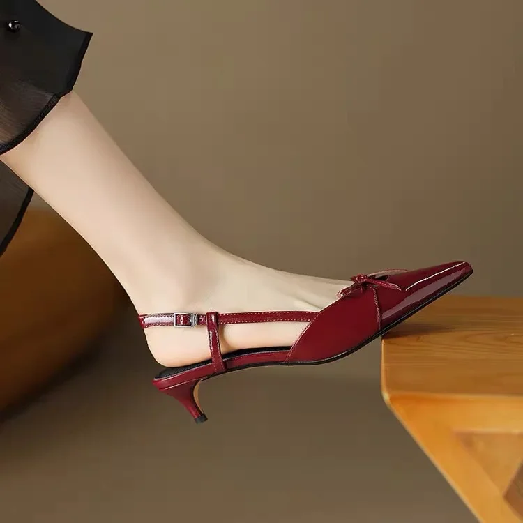 ربطة عنق كعب فضي للنساء ، أحذية أنيقة للحفلات ، صن...