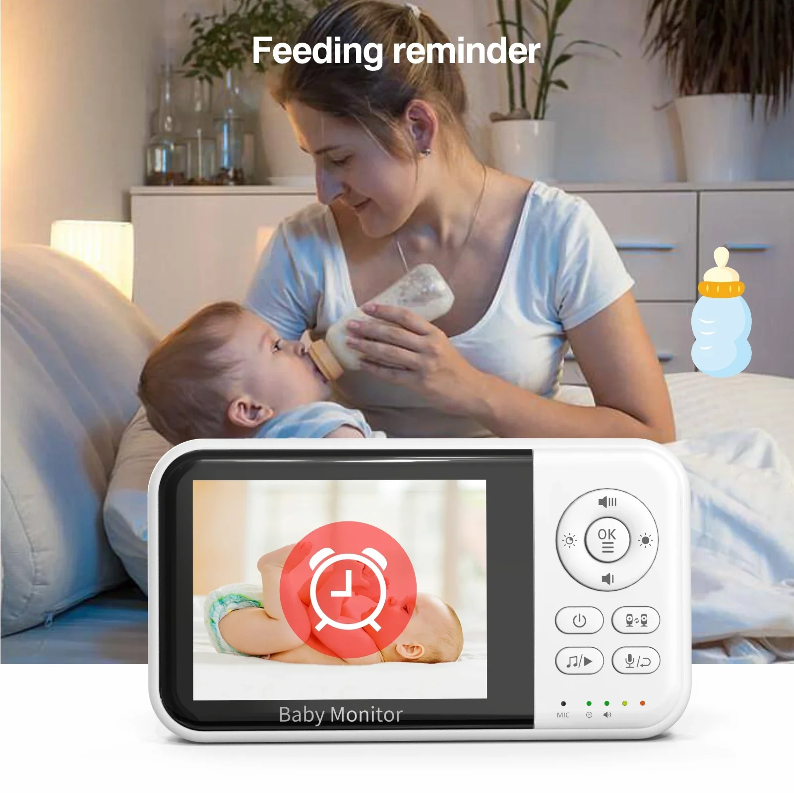 Babyphone Avec Caméra Babystar - Vidéo 3,2 Pouces - Vision Nocturne - Audio Bidirectionnel