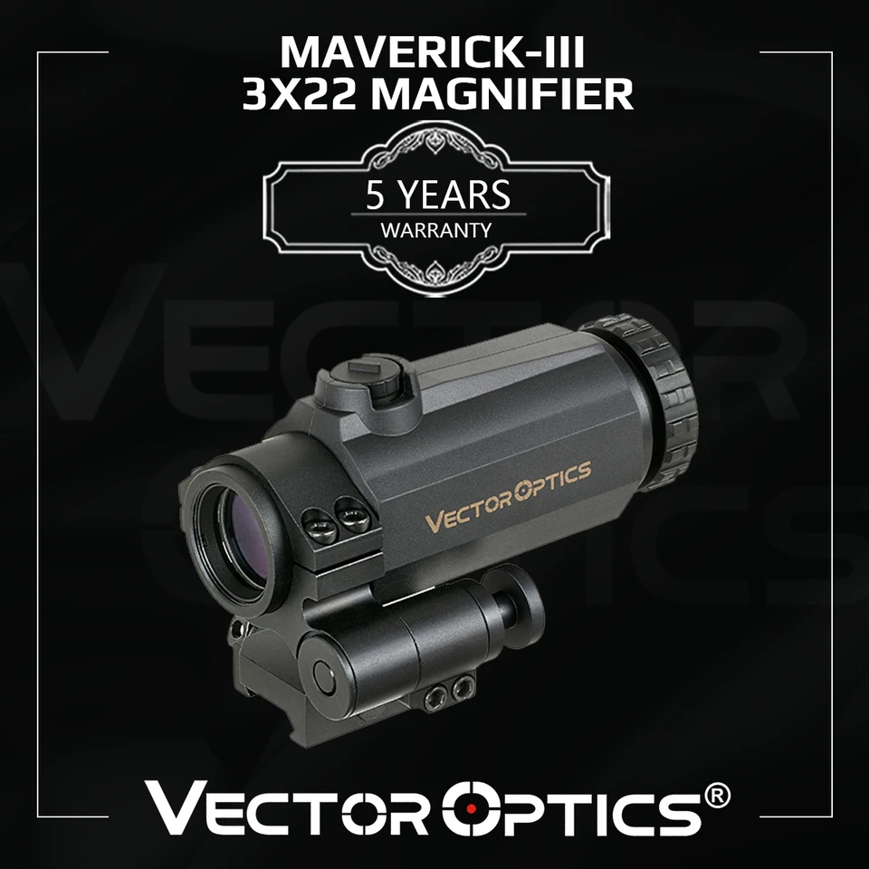 Vector Optics-Maverick-III 3x22 Magnifier with Rubber Armed, Long