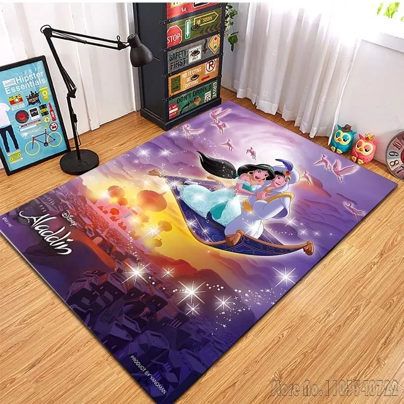 Aladdin Princess Jasmine Printing Carpet for Living Room Bedroom Kid's Room Home Decor Area Rug Non-slip Mat Sofa Mat 5