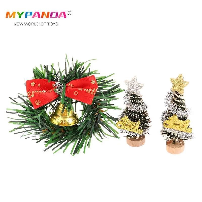 

Миниатюрная Рождественская Декоративная гирлянда для кукольного домика, украшение для елки, модель для дома, декоративная игрушка, аксессуары для кукольного домика