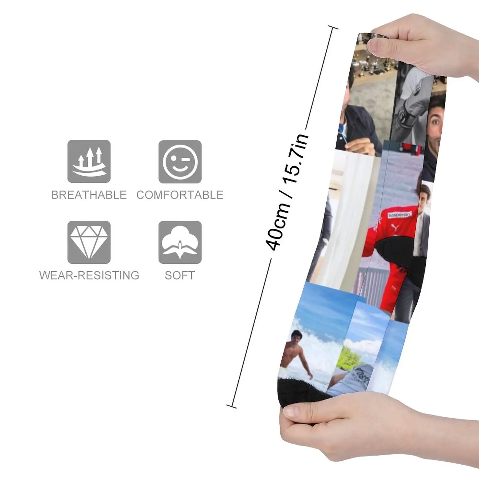 Carlos Sainz jr collage Socks Women's warm socks non-slip soccer socks snow socks for Women
