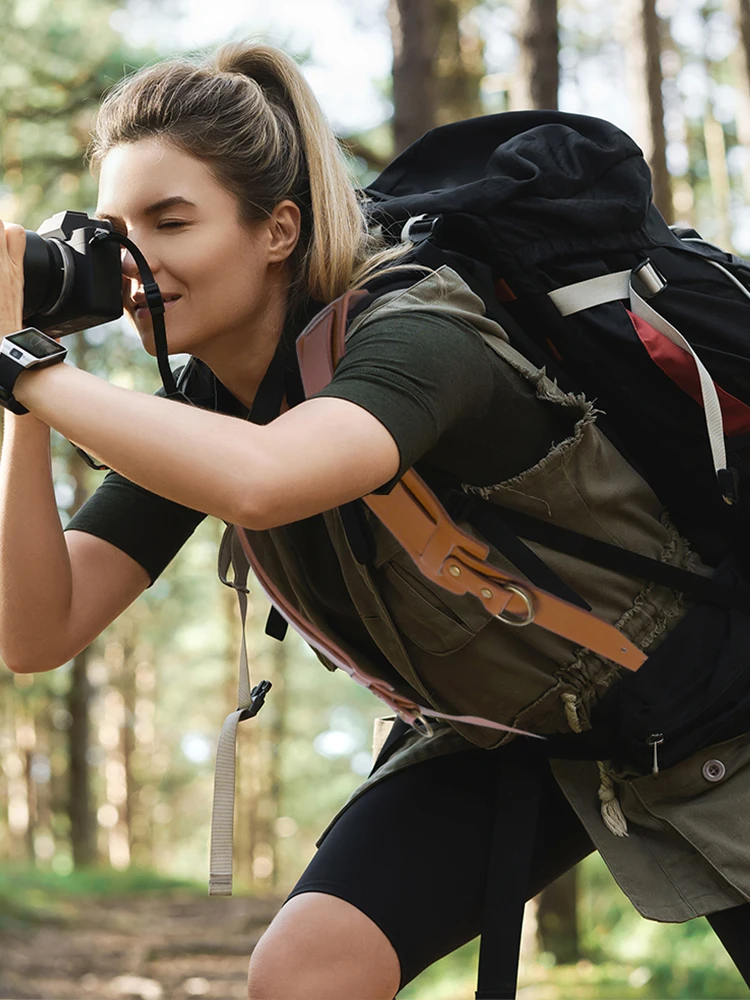 듀얼 카메라 스트랩, 더블 카메라 하네스, 조절 가능한 가죽 카메라 스트랩, DSLR/SLR 카메라용 범용 카메라 숄더 스트랩