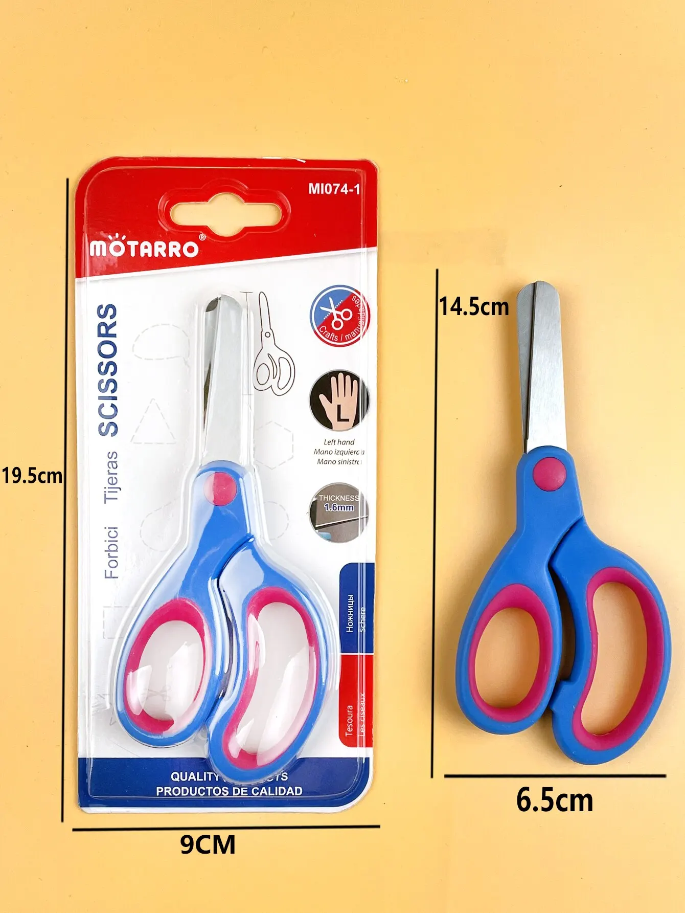 Soft Handle Scissors Portable Scissors Cutter Stationery Scissors MOTARRO Left Handed Fabric Scissors Dressmaking Shears Children DIY Student Scissors Home Sewing Paper-cutting Tools