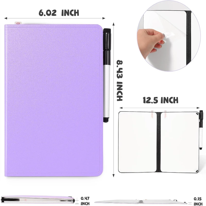 Dry Erase Whiteboard A5 White Board Dry Erase Double Sided Folding with Pen Mini Portable