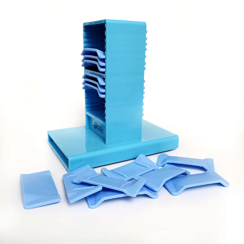 Zahnzahn ablage Halterung Rack platzieren Sie das Regal 14 Stockwerke 4 Farben Kunststoff Dental werkzeuge unter einem Mund abdruck Paletten regal – Detail 5