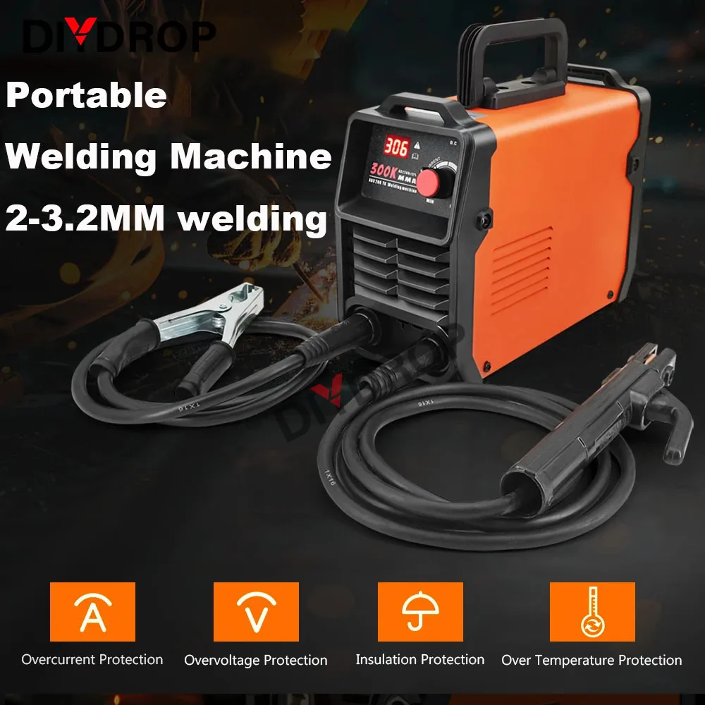 welding welders Portable Welding Machine 220V Digital Display LCD Hot Start Welding Machines 300A ARC Welder Machine with Electrode Holder Wire