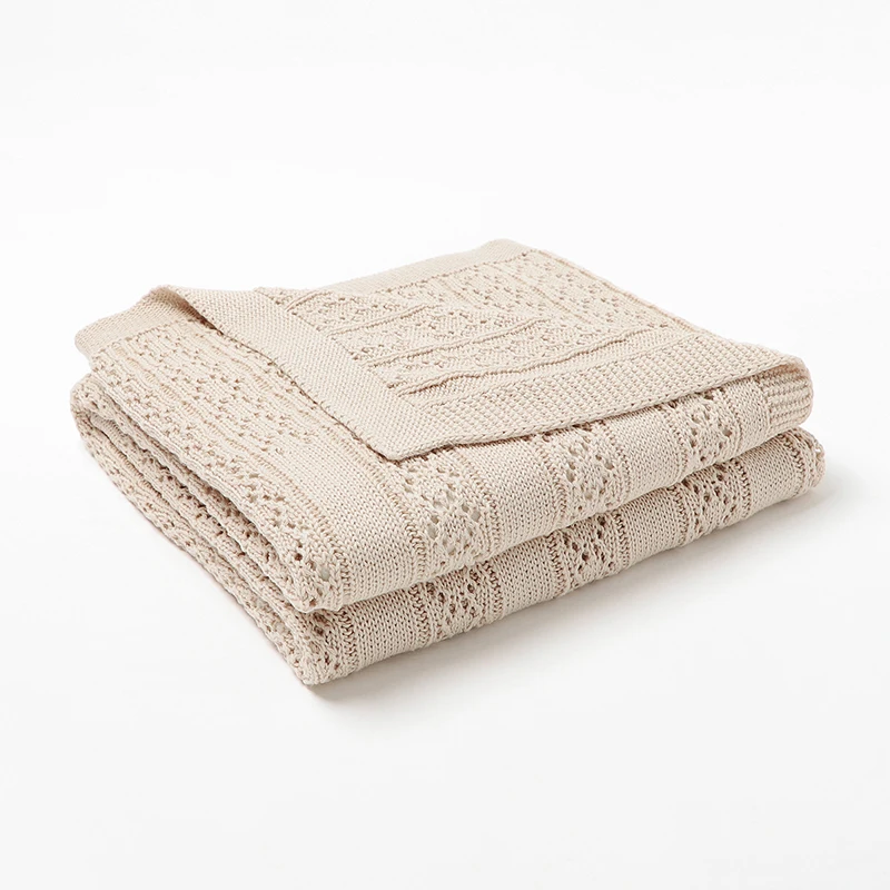 Baby Blankets Knitted Cotton Solid Color Newborn Bebes Sleeping Bed Stroller Blanket Covers Soft Infantil Swaddle Wrap Multi-use cotton muslin blanket cotton blanket swaddle blanket cotton swaddle cotton knit blanket knit blanket