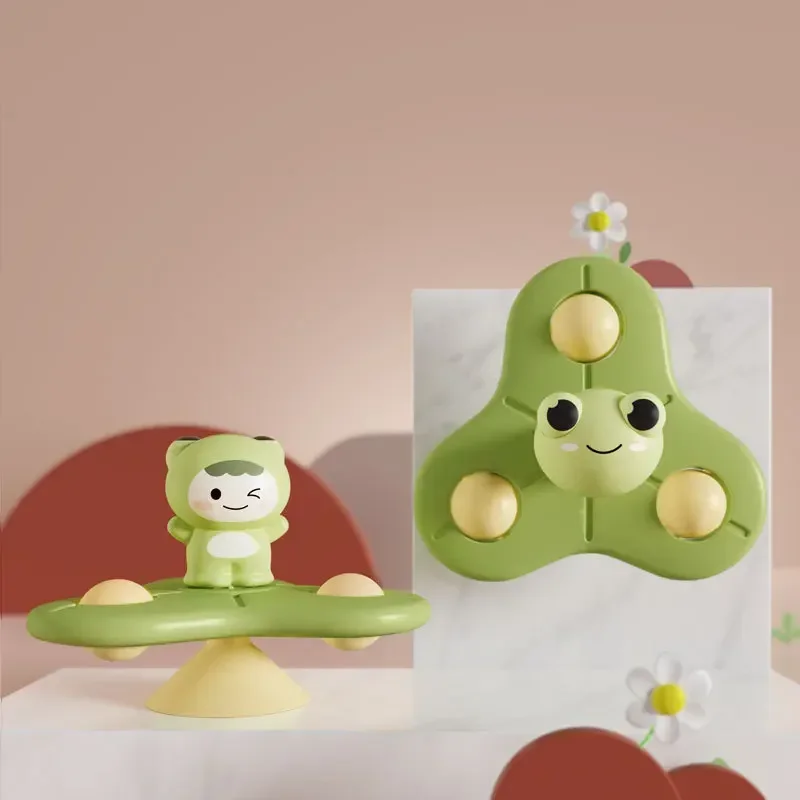 Fun Baby Bath Toys: Colorful Suction Cup Spinner Rattles