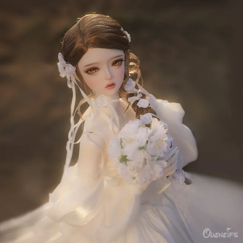 

BJD Doll Qing 1/3 White Satin Wedding Dress Modelling High-quality Art Toys Surprise Gift For Girl