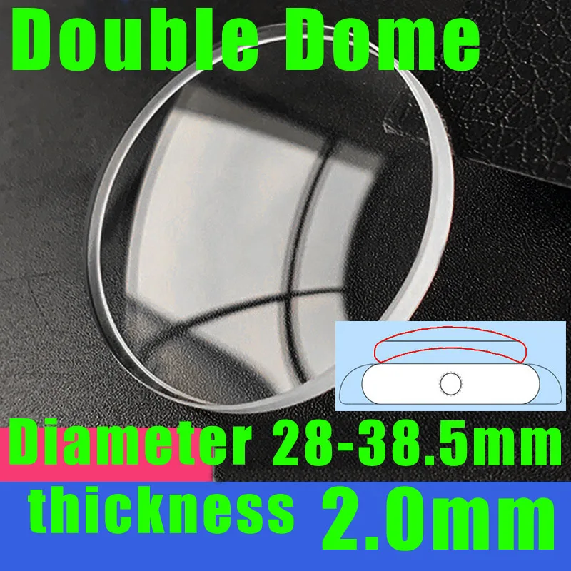WatchGlassMineralGlassDoubleDomeThickness20mmDiameter28mm38