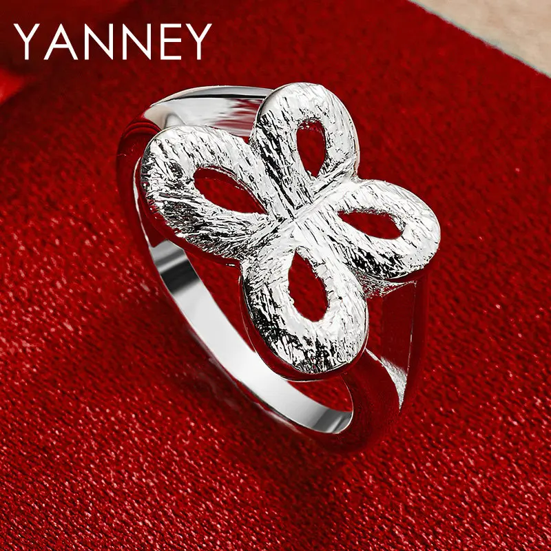 

925 Sterling Silver 7/8/9/10# Frosted Butterfly Cute Ring For Women Fashion Wedding Engagement Charm Gift Jewelry Accessories