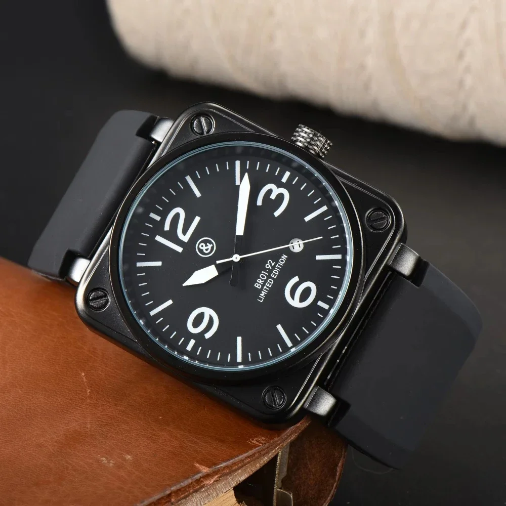 

Bell Ross Aviation BR01-92 Limited Edition Silicone Strap Mechanical Square Automatic Watch For Men Valentine's Day Gift Jewelry