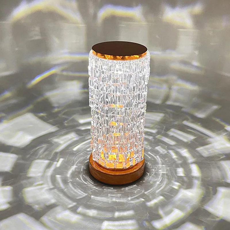 

LED rechargeable touch electrodeless dimming acrylic crystal bedside lamp USB charging atmosphere night light touch dimming