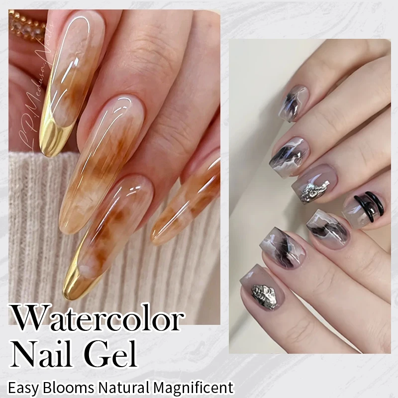 BORN PRETTY 10ml Clear Bloom Gel Nail Polish UV/LED Blossoming Soak Off Marvel Gel Glue For Spreading Effect Marble Gel 6