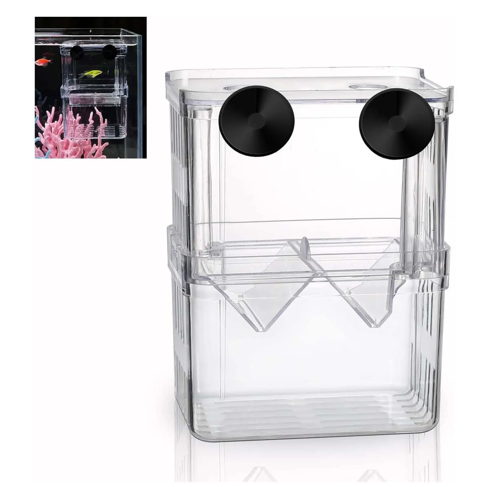 Fish Tank Box Multiuso Esercizio Isolamento Fry Breather Box Scatola Di Allevamento Per Guppy Terrapin Tortoises Accessori Per Pesci Pagliaccio